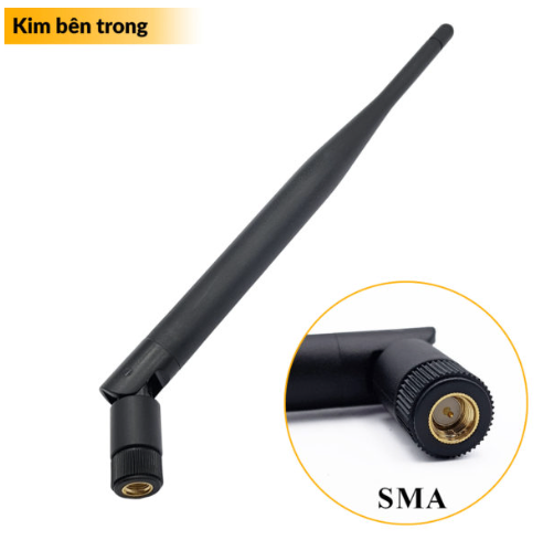 Anten Wifi Bluetooth ZigBee 2.4Ghz SMA 6dBi 19.5cm Kim bên trong