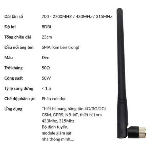 Anten WiFi 4G RF Lora 433Mhz 315 Mhz 8dBi