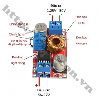 MDL379 MODULE MẠCH BUCK HẠ ÁP DC – DC XL4015 5V – 32V 5A CÓ ĐIỀU CHỈNH DÒNG VÀ ÁP