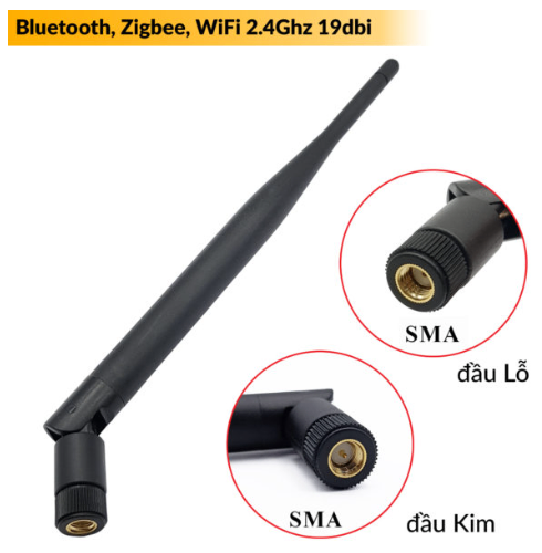 Anten Wifi Bluetooth ZigBee 2.4Ghz SMA 6dBi 19.5cm Kim bên trong