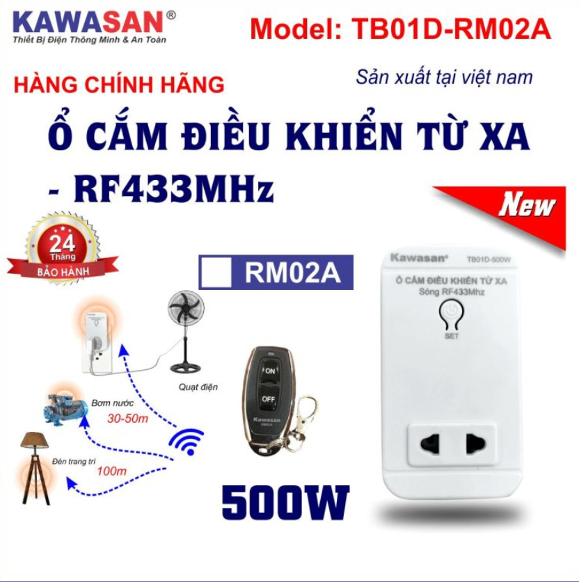 Ổ CẮM ĐIỀU KHIỂN TỪ XA TB01D-RM2A