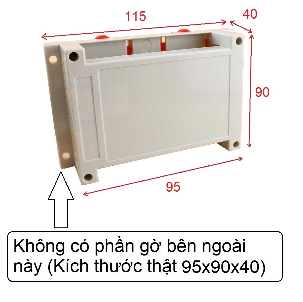 Hộp nhựa PLC trong suốt 115x90x40 (Kích thước thật 95x90x40)