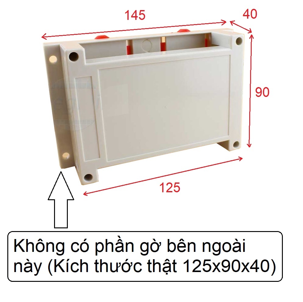 Hộp nhựa PLC trong suốt 145x90x40 (Kích thước thật 125x90x40) - Gắn ray nhôm