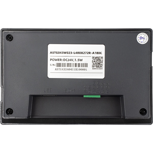 Màn hình cảm ứng HMI Kinseal ASTG043W023-L480X272R-A1D0C 4.3 inch ASTG043 RS485 cổng tín hiệu 4P 12-24VDC 132X80 ASTG