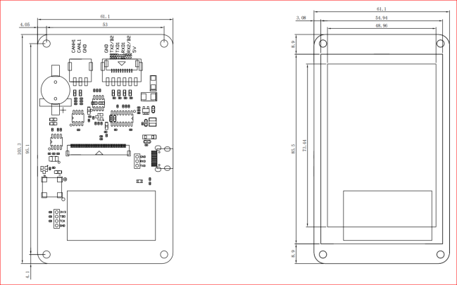 Màn hình cảm ứng HMI Kinseal ASTG035W023-L320X480R-1D0C-T 3,5 Inch ASTG035 không vỏ RS485 dây tín hiệu 6P XH2.54 DC5-24V ASTG