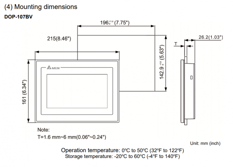 Màn hình cảm ứng HMI Delta DOP-107BV 7 inch