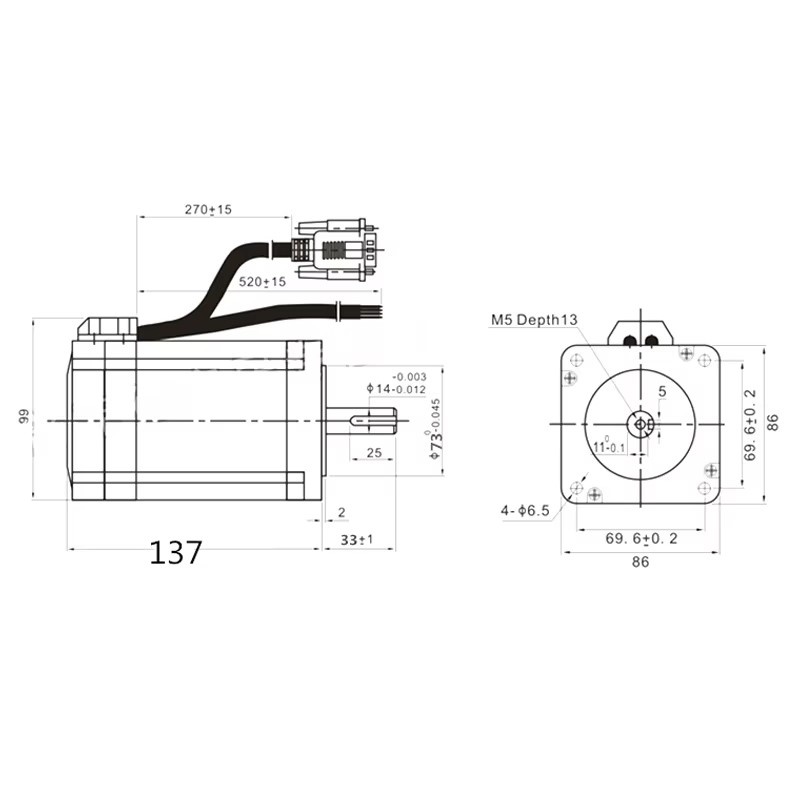 Động cơ bước Hybrid Servo PFDE 86HSE8.5N mặt bích 86 mô men 8.5Nm