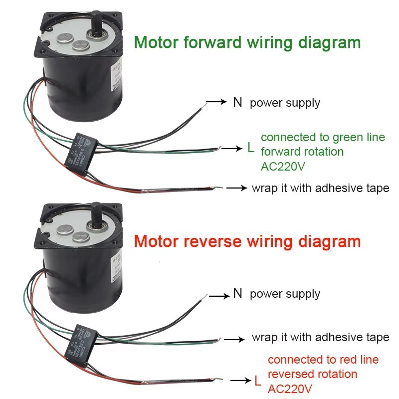 Động Cơ motor giảm tốc 70KTYZ 10R 10 vòng quay phút  trục 8mm 40W 220VAC 1 Pha có đảo chiều quay CW/CCW