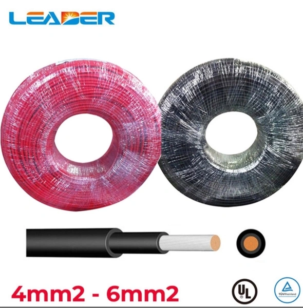 Dây cáp điện năng lượng mặt trời Leader 4mm2 Bấm cos MC4 sẵn 2 đầu