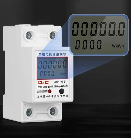 Công tơ điện tử 1 pha DDS1777-Q 220V 100A đo đếm công suất điện năng tiêu thụ - có thể Reset