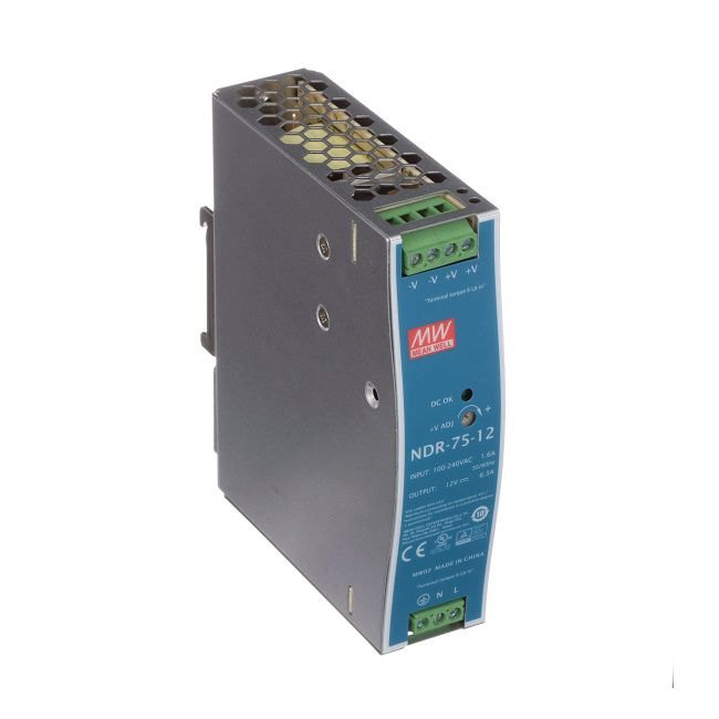 Bộ nguồn NDR-75-24 MEAN WELL 75W 24V 3.2A AC 90-264V / DC 127-370V tổ ong gài ray