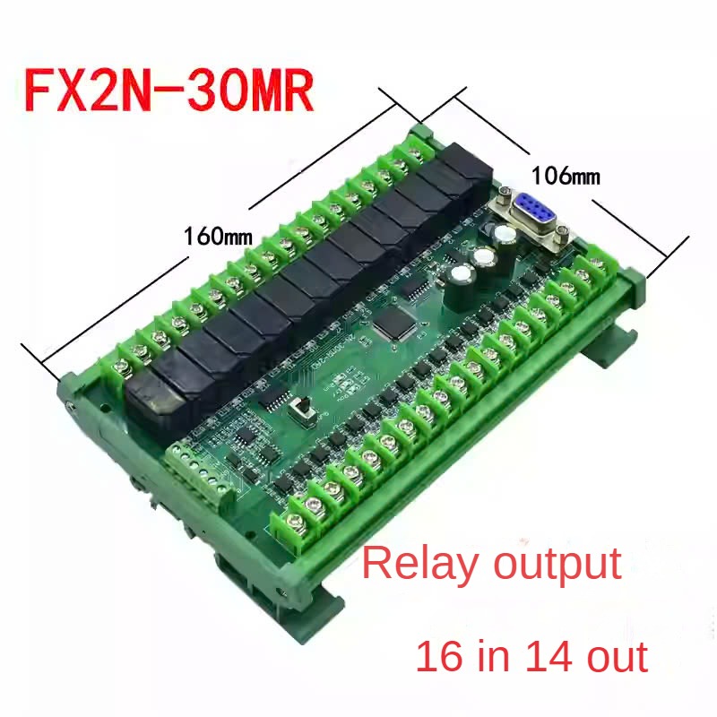 Board Mạch Lập Trình PLC JX FX2N-30MR 16 Input 14 Output relay RS485 2AD, RS232 DB9,GX Works2 Mitsubishi có đế - 30MR 485 CÓ ĐẾ
