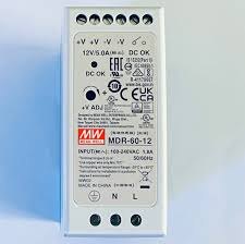 Bộ nguồn MDR-60-12 MEAN WELL 60W 12V 5A Cấp nguồn 85VAC-264VAC / 120VDC-370VDC bộ nguồn gài ray