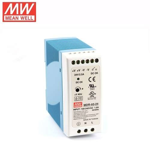 Bộ nguồn MDR-60-24 MEAN WELL 60W 24V 2.5A Cấp nguồn 85VAC-264VAC / 120VDC-370VDC bộ nguồn gài ray