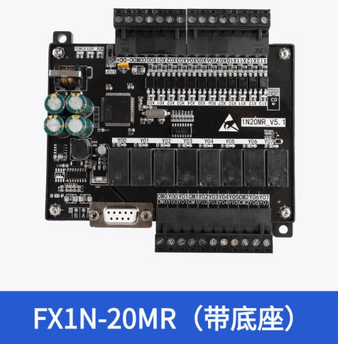 Board Mạch PLC FK FX1N-20MR: 12 input 8 output Đầu Ra Rơle, DB9 RS232, 24VDC, Hỗ Trợ GX Works2/GX Developer Mitsubishi - FX1N-20MR có đế