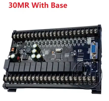 Board Mạch PLC EY FX2N: 30MR 16 input 14 output ngõ ra relay, AD, RTC, Nguồn 24VDC, GX Works2 Mitsubishi - nắp che - FX2N-30MR (Có AD)