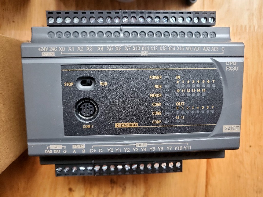 Board mạch PLC ES FX3U 24MT 14 input 10 output transistor - RS232/RS485, hỗ trợ analog 4AD/2DA , 6 xung tốc độ cao,24VDC, GX Works2 Mitsubishi - ES3U24MT4AD2DA - 0-20ma