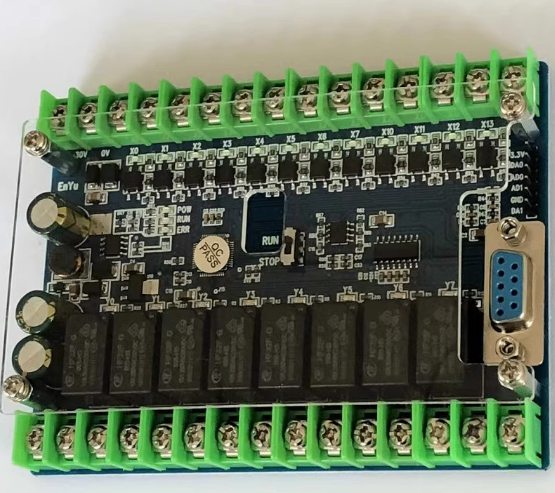 Board Mạch PLC EY FX2N: 20MR 12 input 8 output ngõ ra relay, AD, Nguồn 24VDC, GX Works2 Mitsubishi - nắp che - FX2N-20MR (Có AD)