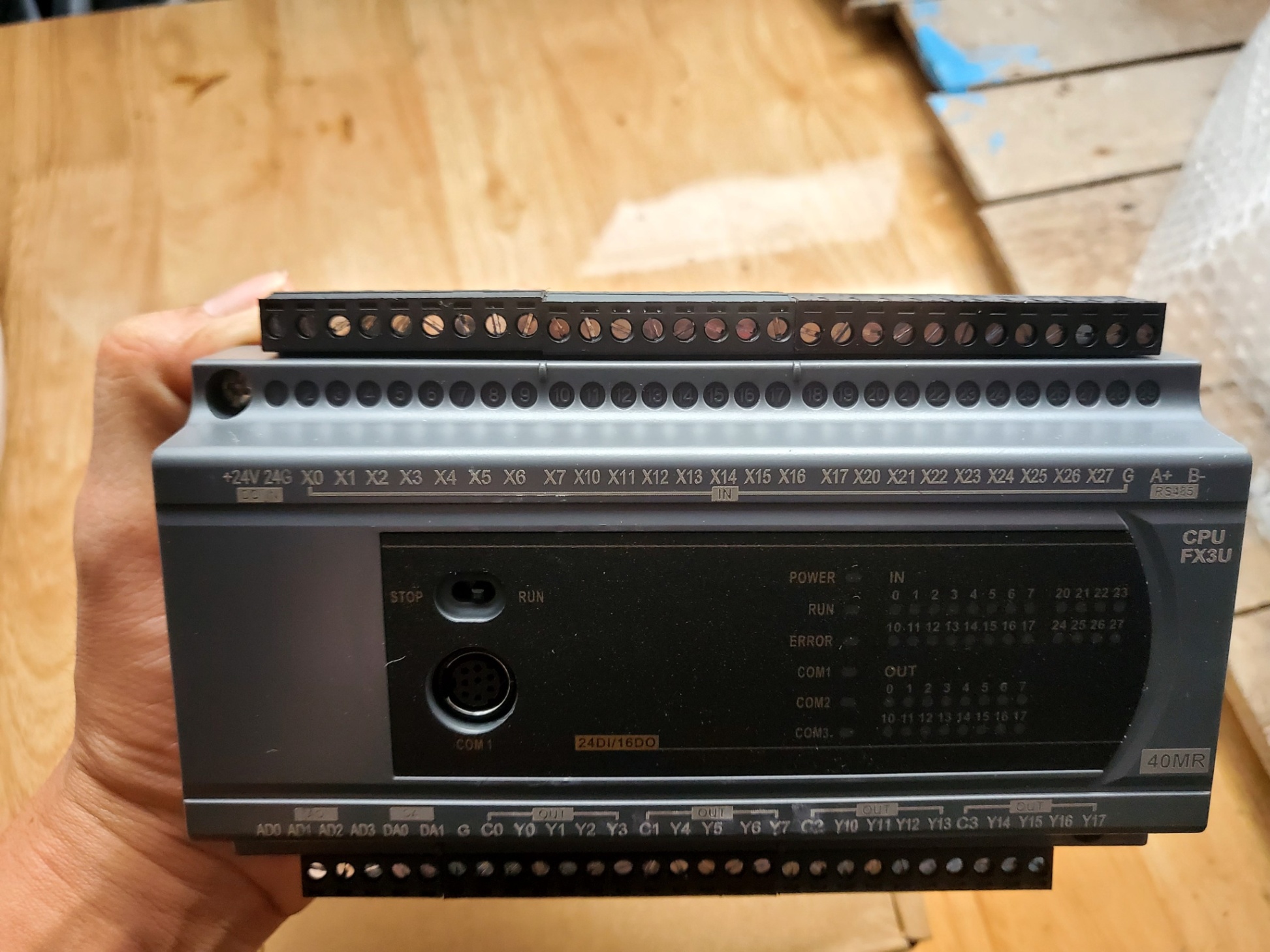 Board mạch PLC ES FX3U 40MR 24 input 16 output relay - RS232/RS485, hỗ trợ analog 4AD/2DA , 24VDC, GX Works2 Mitsubishi - ES3U40MR4AD2DA -0-10ma - ES3U40MR4AD2DA - 0-20ma