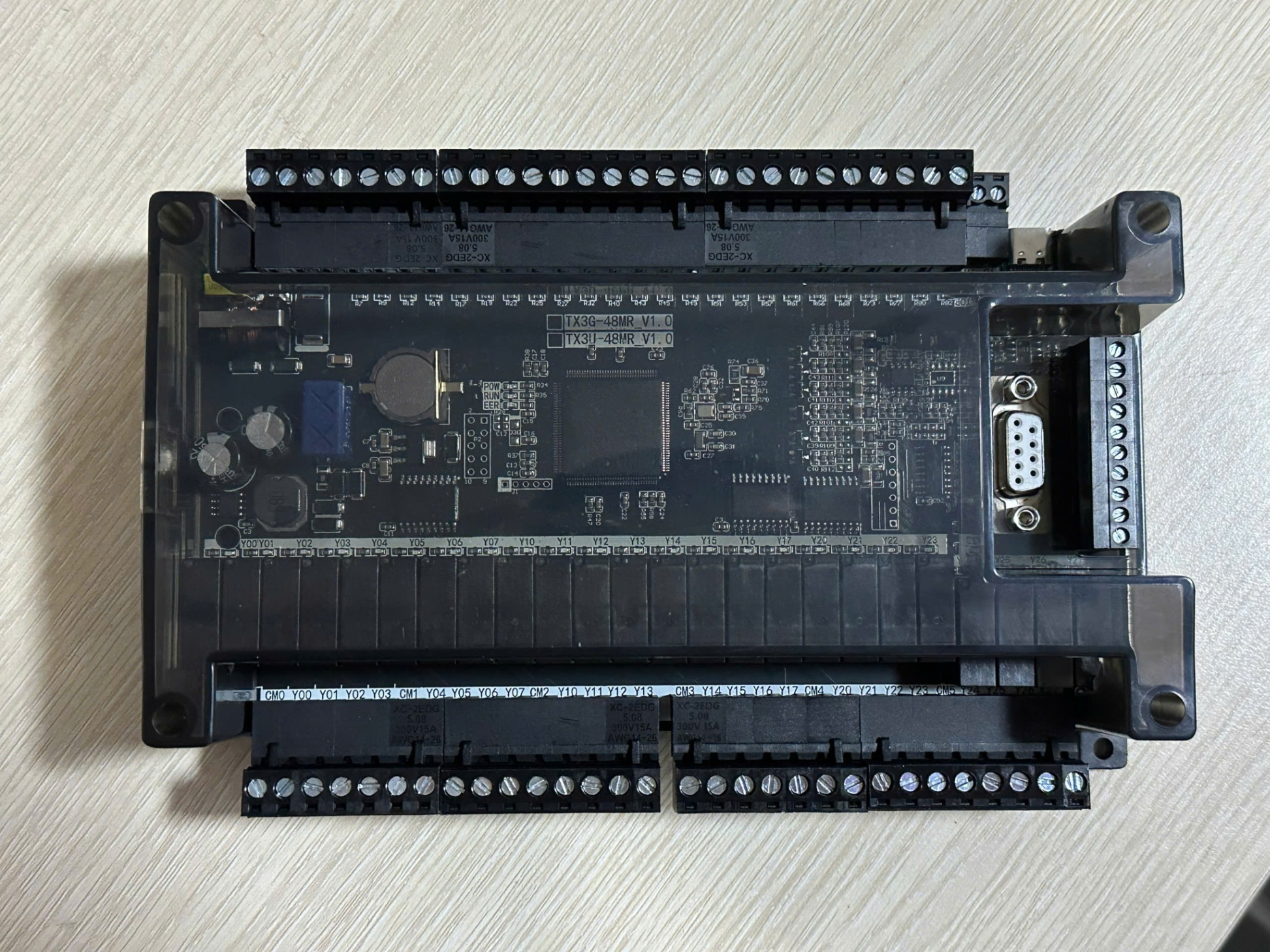 Board Mạch PLC FK FX3U-103 48MR 24 input 24 output relay: RS232/RS485, RTC, 24VDC, DB9 Type-C, GX Works2 Mitsubishi - Cấu Hình Mặc Định - 3U-48MR (Rơle)
