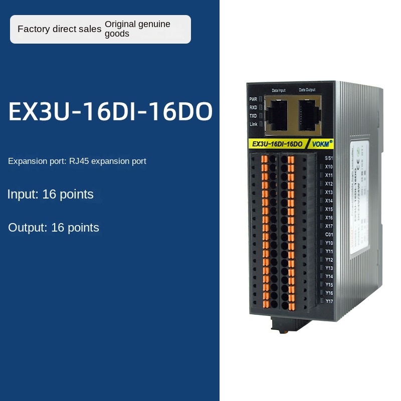 Module mở rộng EX3U-32MR 16DI-16DO 16 Ngõ Vào, 16 Ngõ Ra Rơ Le PLC YK FX3U/YK3U/EX3U 16DI 16DO, RJ45, GX Works2 Mitsubishi