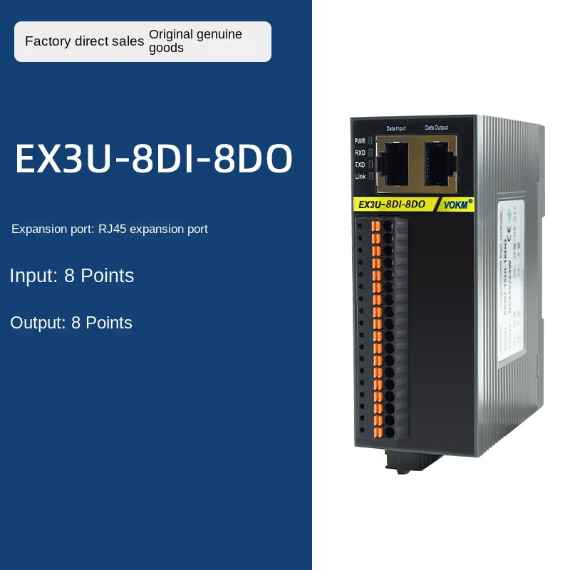 Module mở rộng EX3U-16MR 8DI-8DO 8 Ngõ Vào, 8 Ngõ Relay PLC YK FX3U/YK3U/EX3U 8DI 8DO, RJ45, GX Works2 Mitsubishi