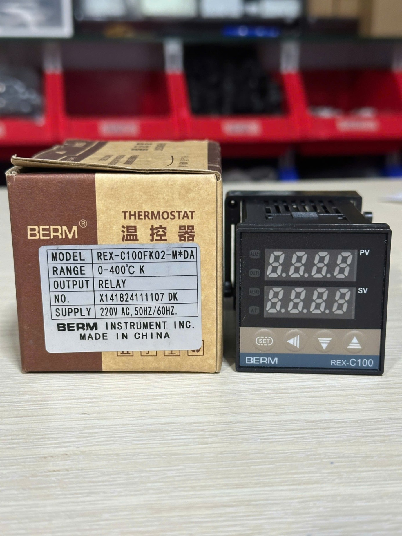 Bộ điều khiển nhiệt độ REX C100FK02 M*DA đầu ra Relay / Điều khiển nhiệt độ REX C100 cho can K 0-400 độ