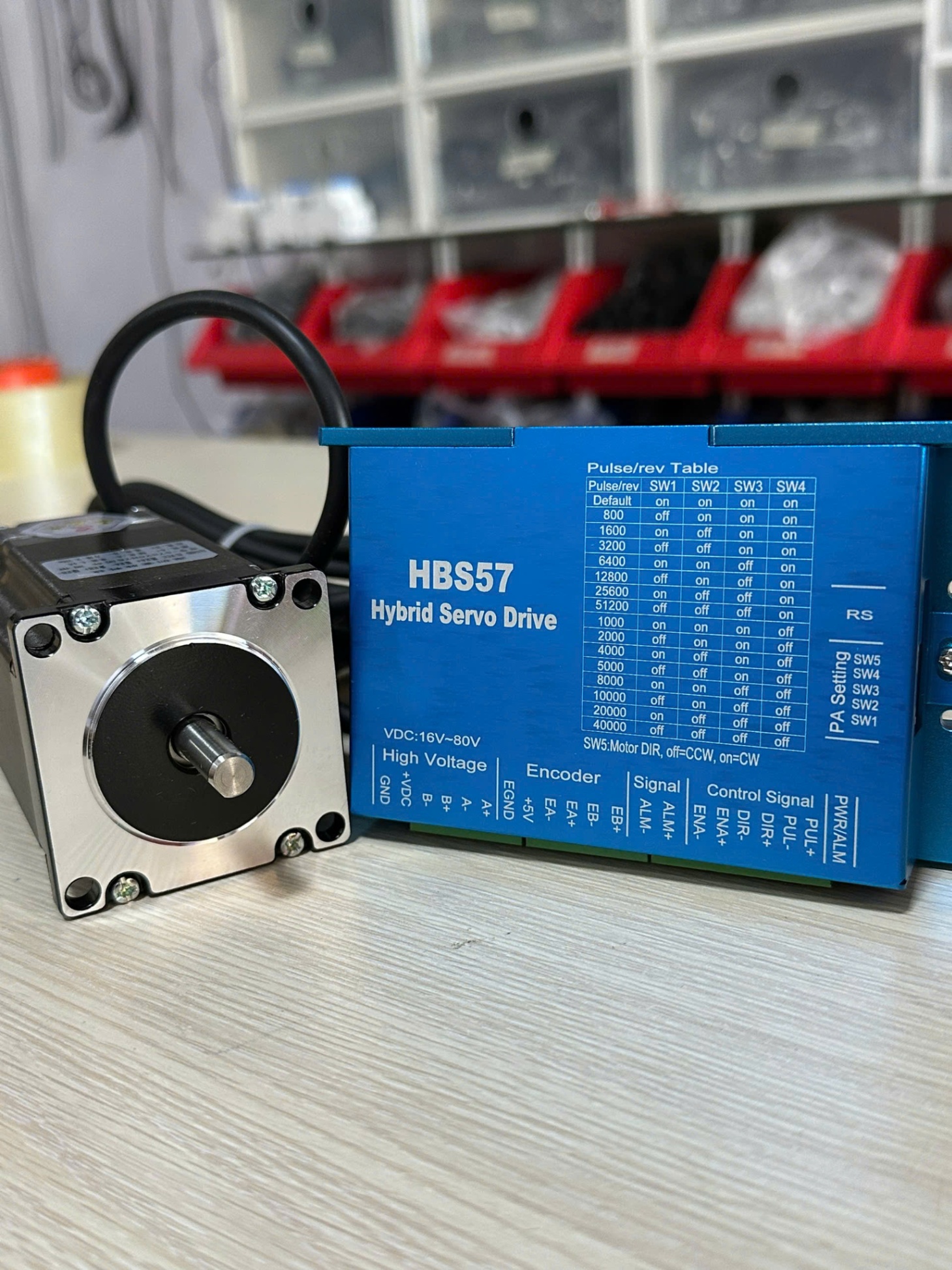 Bộ động cơ 57BYGH76 + Driver HBS57 – Động cơ hybrid servo 2.2Nm
