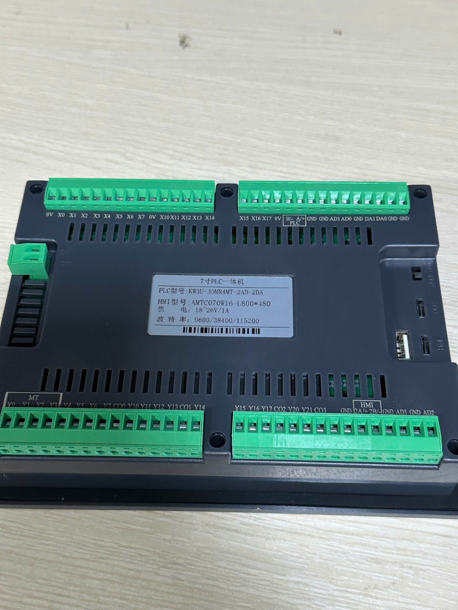 Màn Hình HMI 7inch Tích Hợp PLC FX3U 34MRT 16 INPUT 14 OUTPUT RELAY 4 TRANSISTOR 7inch RS232 RS485 MODBUS , 2AD2DA , LẬP TRÌNH HMI AMT070W16 KINSEAL V5.1, PLC GX work2
