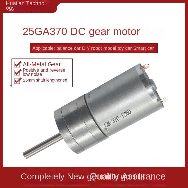25GA370 | Động cơ DC Giảm Tốc Trục Dài | 6V/12V/24V | Tốc độ Chậm 16/26/35/58/77/130/170/280/620/1360 RPM | Động Cơ Bánh Răng Mini - 12V - 280 vòng mỗi phút