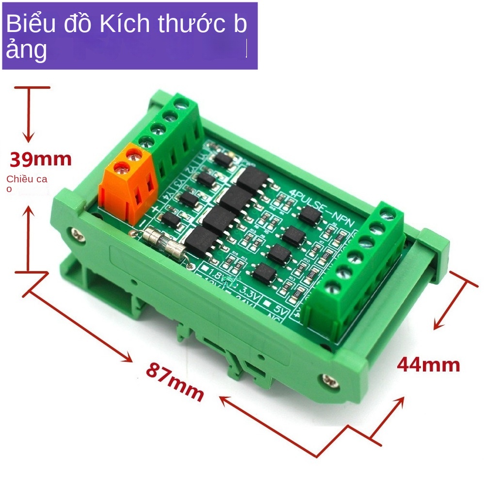 Bảng khuếch đại PLC 4 kênh – Output PNP/NPN, quang cách ly, transistor dán - 12 kênh PNP (ngõ ra mức cao) - 3.3-5.0V