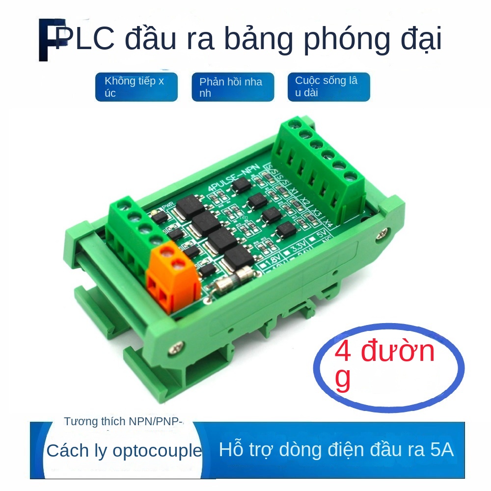 Bảng khuếch đại PLC 4 kênh – Output PNP/NPN, quang cách ly, transistor dán - 16 kênh PNP (ngõ ra mức cao) - 3.3-5.0V