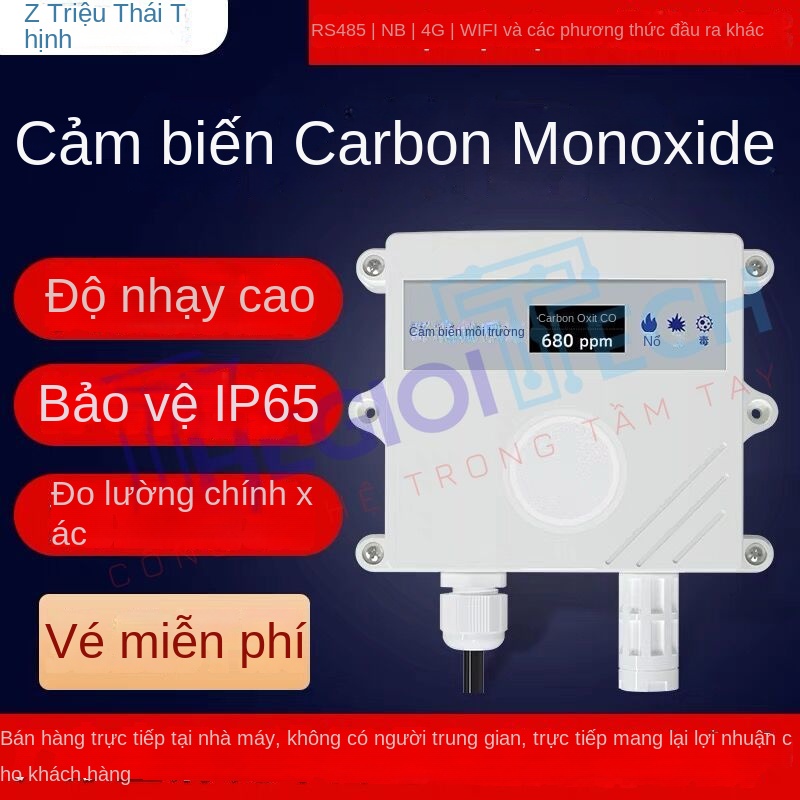 Bộ Truyền Cảm Biến Khí CO ZTSIOT – Nguồn 10–30V DC, RS485, Độ Chính Xác Cao, Giám Sát Khí Độc Hại