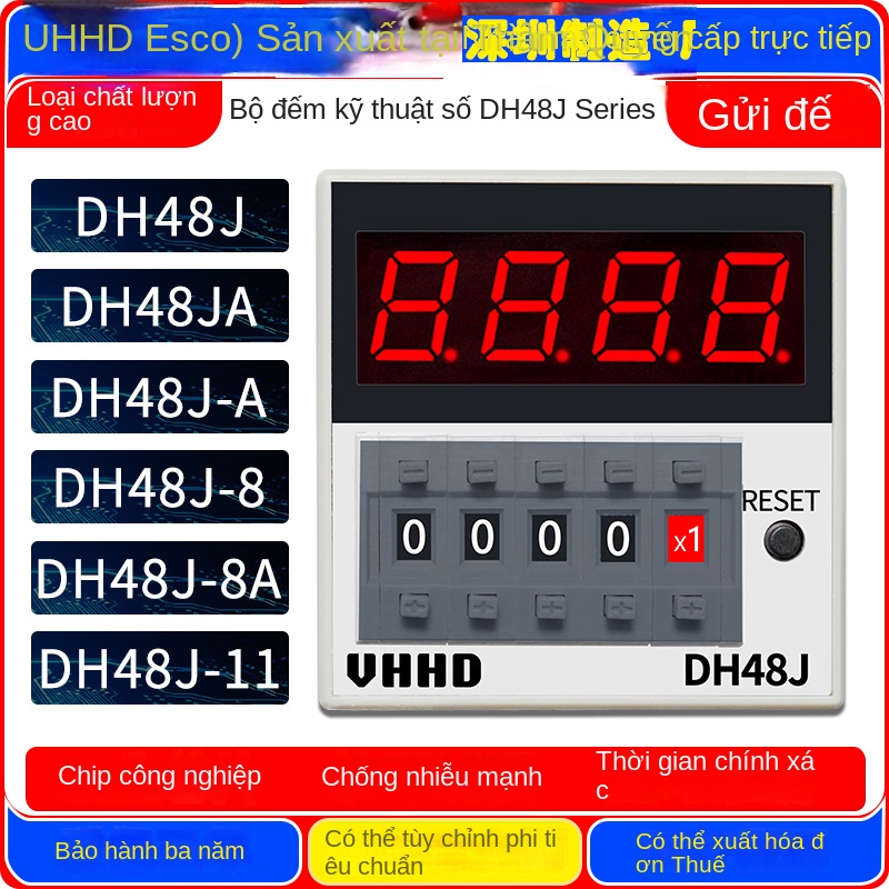 Bộ đếm kỹ thuật số VHHD DH48J/DH48J-A/DH48J-8 – Hiển thị LED, độ chính xác cao, giá ưu đãi - Đế gắn bộ đếm P3G-08 (10 cái), loại 8 chân (2)