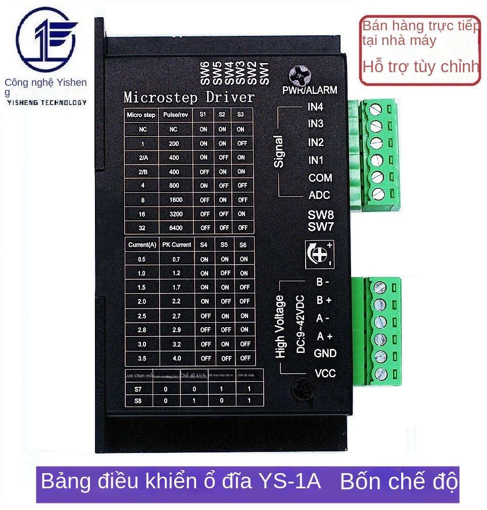 Bộ điều khiển & driver động cơ bước tích hợp YS-1A – 4 chế độ lựa chọn, tự phát xung điều khiển