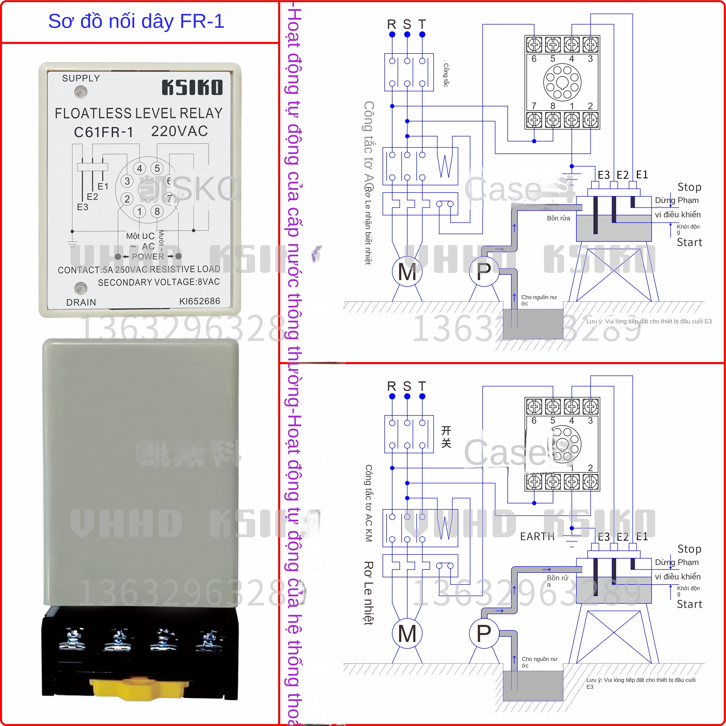 Bộ điều khiển mực nước KSIKO C61F-GP / C61F-GPR / C61F-GP-N / FR-1, bảo hành 1 năm, hàng chính hãng bán trực tiếp từ nhà máy - C61F-GP 110VAC