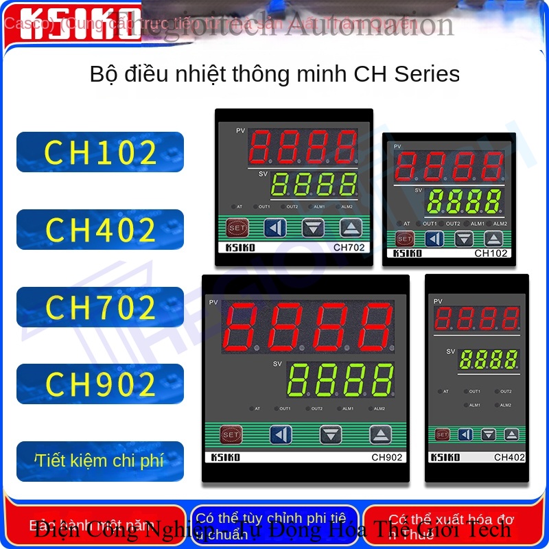 Bộ điều khiển nhiệt độ thông minh đầu vào đa năng CH102 / CH402 / CH702 / CH902, model FK02-MVAN, hàng chính hãng bán trực tiếp từ nhà máy - Bộ điều khiển nhiệt độ CH102 FK02-BAB, ngõ ra dòng điện, có cảnh báo giới hạn trên & dưới, nguồn 100~240VAC