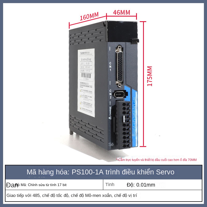 Bộ điều khiển servo PS100/Q/B, DB100/KS300, giao tiếp CanOpen/EtherCAT - PS100, dùng riêng cho động cơ servo 1KW