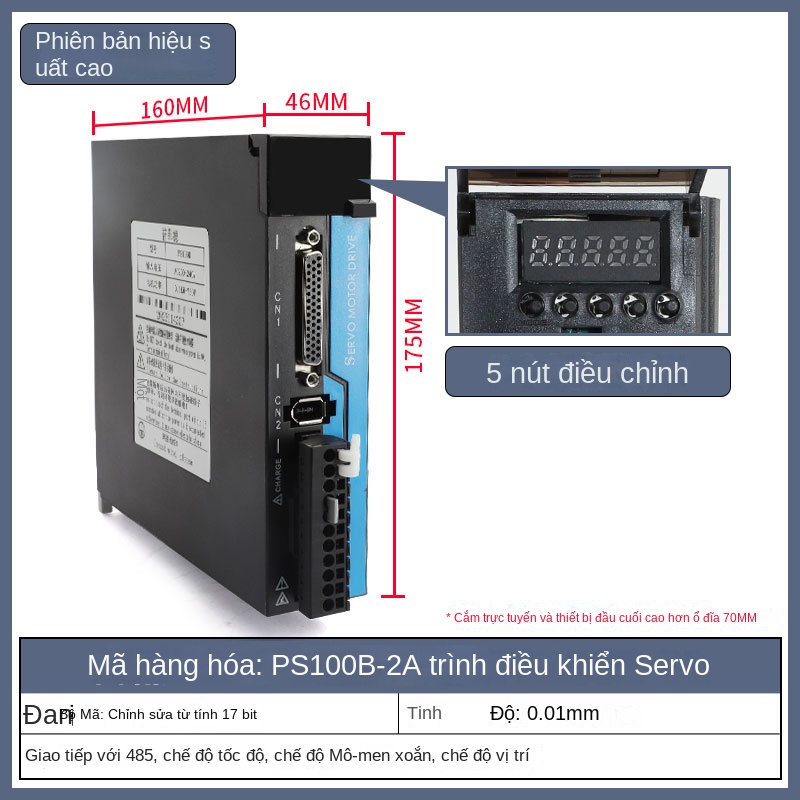 Bộ điều khiển servo PS100/Q/B, DB100/KS300, giao tiếp CanOpen/EtherCAT - Xám đậm, PS100 chuyên dụng, phù hợp 1 kW