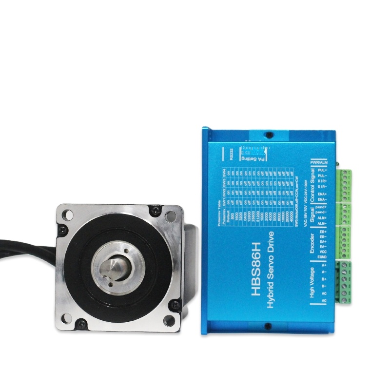 Bộ động cơ bước 86 vòng kín – Có encoder, moment 4.5–12 N·m, kèm driver - HBS86H + 4.5N, động cơ vòng kín.
