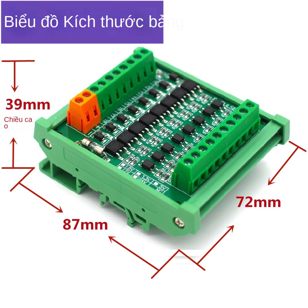 Bo khuếch đại tín hiệu DC 8 kênh cho PLC/vi điều khiển – Đầu ra PNP/NPN đa năng, cách ly quang, dùng transistor dán (SMD) - PNP – Ngõ ra mức cao (HIGH) - 12-24V