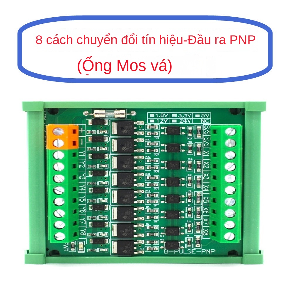 Bo khuếch đại tín hiệu DC 8 kênh cho PLC/vi điều khiển – Đầu ra PNP/NPN đa năng, cách ly quang, dùng transistor dán (SMD) - PNP – Ngõ ra mức cao (HIGH) - 12-24V
