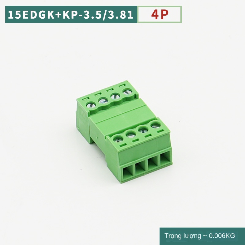 Bộ terminal cắm rút 15EDGKP 3.81 mm – Nam/Nữ, không cần hàn, kèm 2EDGRK3.5 - Bộ nối 15P, trọn bộ - Khoảng cách lỗ 3.81mm