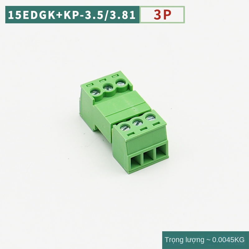 Bộ terminal cắm rút 15EDGKP 3.81 mm – Nam/Nữ, không cần hàn, kèm 2EDGRK3.5 - Bộ nối 20P, trọn bộ - Khoảng cách lỗ 3.5mm