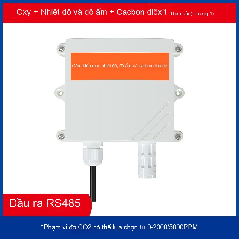Cảm biến Bốn Trong Một Đo O₂, CO₂, Nhiệt Độ và Độ Ẩm – Cảm Biến Khí, Thiết Bị Quan Trắc Môi Trường, Hệ Thống Tự Động Hóa