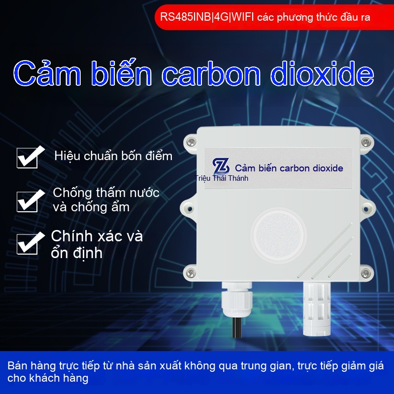 Cảm biến CO₂ vỏ dạng chữ V , Cảm biến khí , Đầu dò nồng độ khí CO₂ , Thiết bị đo khí CO₂ , Module cảm biến RS485