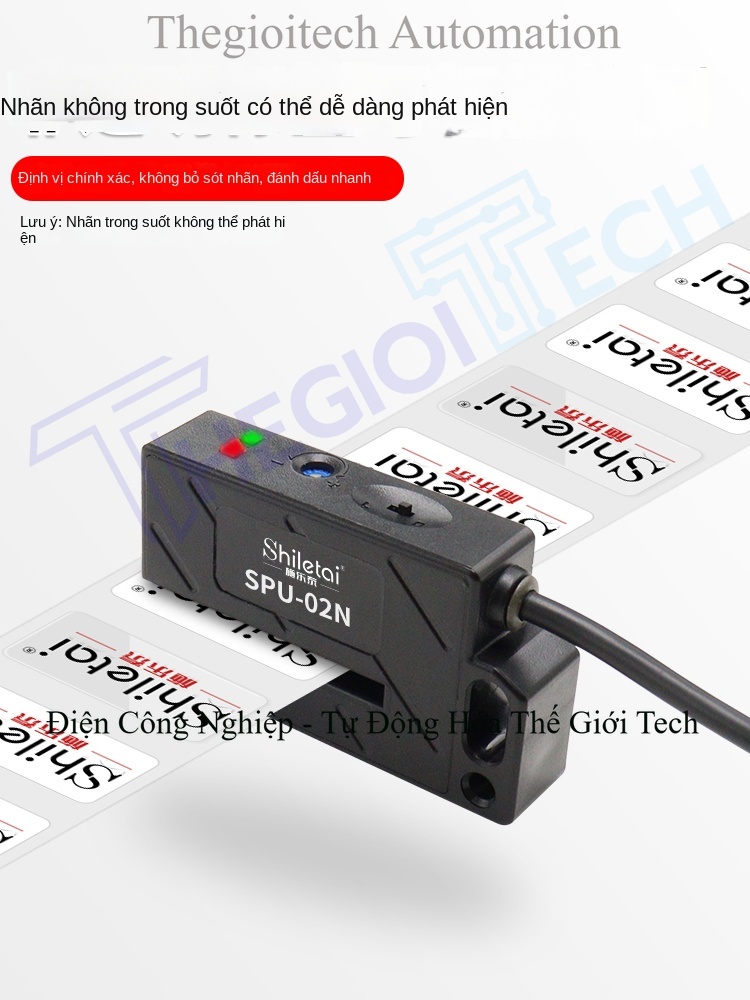 Cảm biến Xuer Tai phát hiện nhãn không trong suốt, cảm biến nhãn dán tự dính, đếm chính xác, công tắc quang điện cho máy dán nhãn - SPU-02N NPN