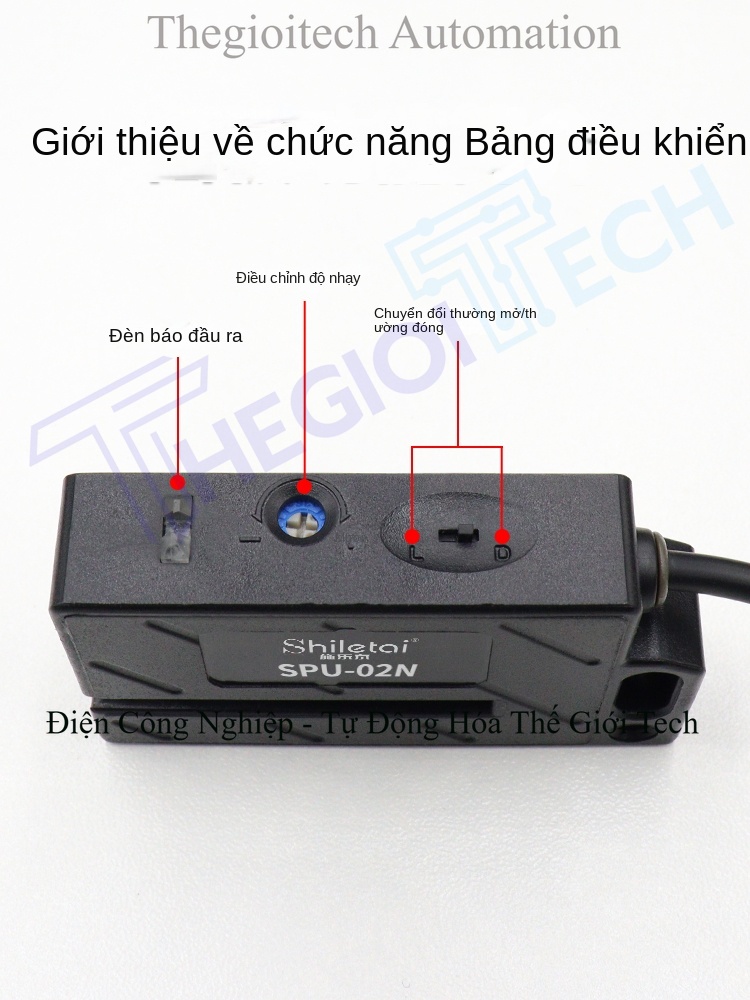Cảm biến Xuer Tai phát hiện nhãn không trong suốt, cảm biến nhãn dán tự dính, đếm chính xác, công tắc quang điện cho máy dán nhãn - SPU-02N NPN