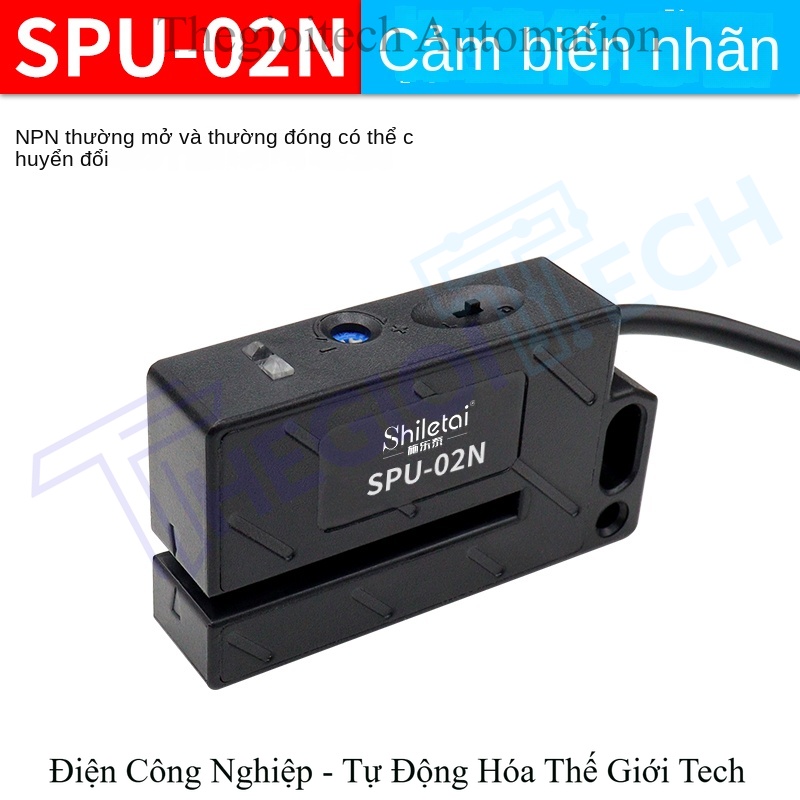 Cảm biến Xuer Tai phát hiện nhãn không trong suốt, cảm biến nhãn dán tự dính, đếm chính xác, công tắc quang điện cho máy dán nhãn - SPU-02N NPN
