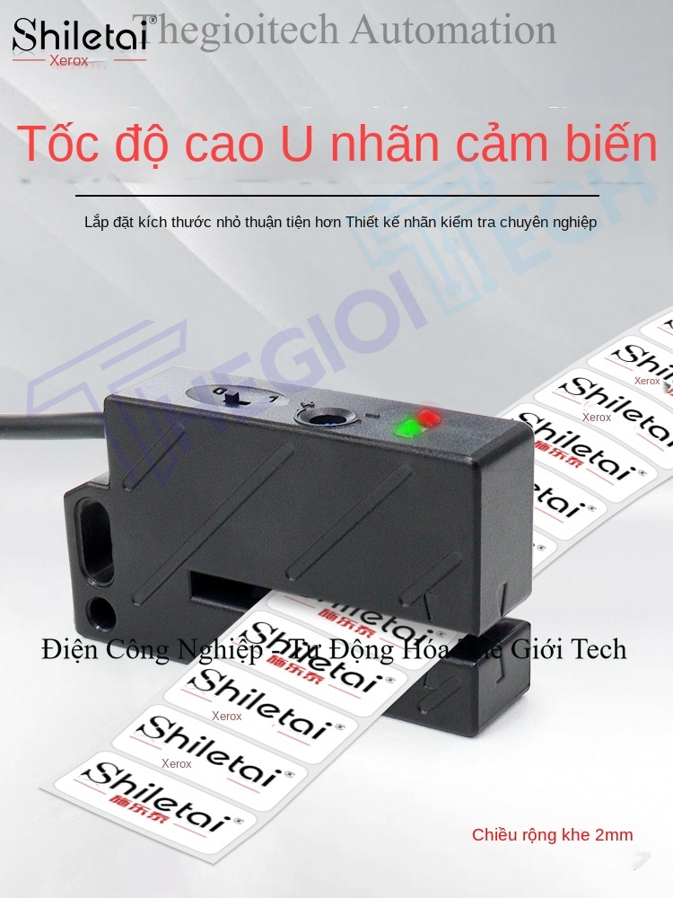 Cảm biến Xuer Tai phát hiện nhãn không trong suốt, cảm biến nhãn dán tự dính, đếm chính xác, công tắc quang điện cho máy dán nhãn - SPU-02N NPN